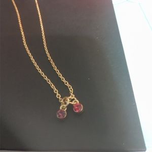 Pink and purple charm necklace